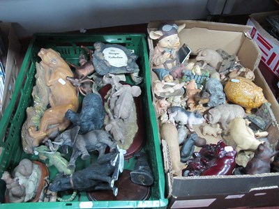 Lot 1034 - Mixed material animal figures, including large...
