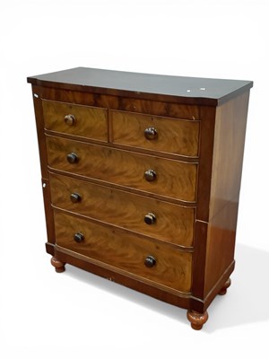Lot 1593 - XIX Century Chest of Two Small and Three Long...