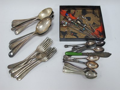 Lot 1294 - Antique Ladies Hat Pins, Walker Hall Cutlery,...