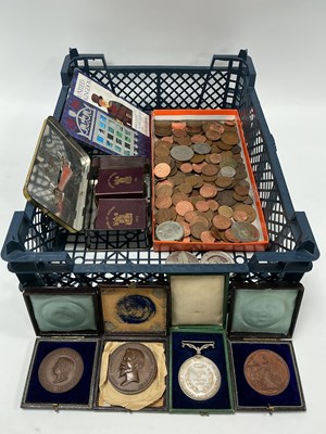 Lot 439 - Collection Of Coins And Medals, includes a...