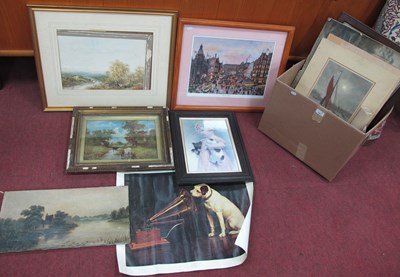 Lot 1464 - J.E Ca--? Oil On Canvas of a Country Scene,...