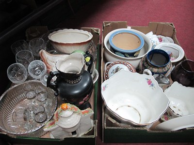 Lot 1126 - Drinking Glasses, jardiniers, Staffordshire...