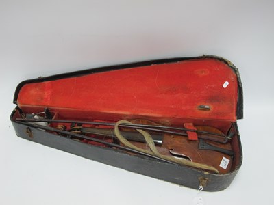Lot 1410 - Violin, with two piece back, circa 1900, back...