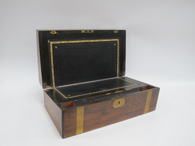 Lot 1430 - Brass Bound Walnut Writing Slope circa 1900,...