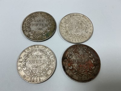 Lot 527 - Four 1835 William IV Silver India One Rupees.