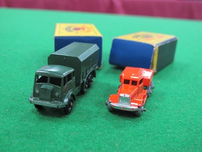 Lot 644 - Two Matchbox Moko Lesney, No 15 Prime Mover,...