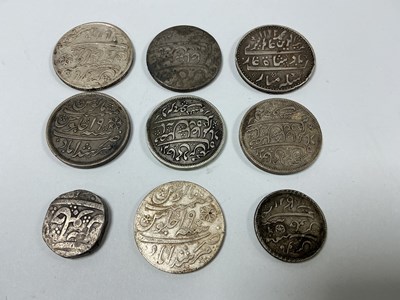 Lot 523 - Collection Of Nine India Native States Silver...