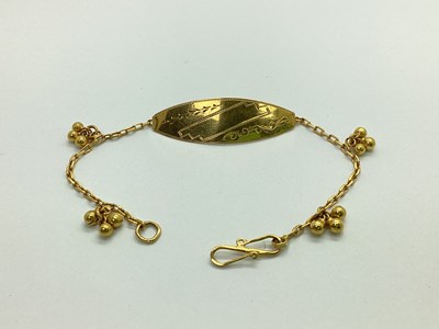 Lot 85 - A Dainty Chain Link and Oval Panel Bracelet,...