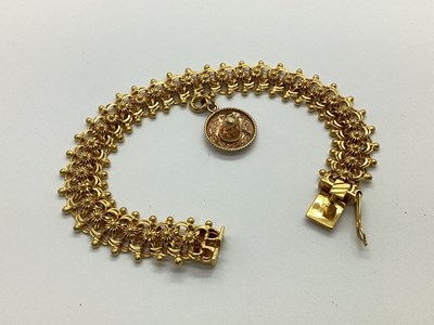 Lot 92 - A Fancy Link Bracelet, to snap clasp,...