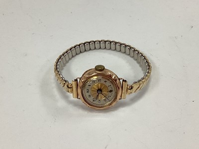 Lot 211 - A Vintage 9ct Rose Gold Cased Ladies...