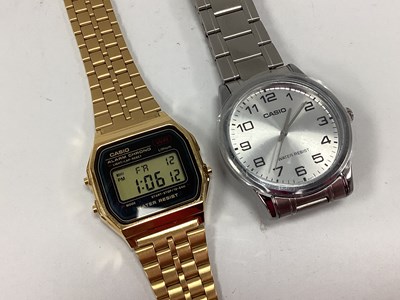 Lot 206 - Casio; A Gent's Gilt Coloured Digital...