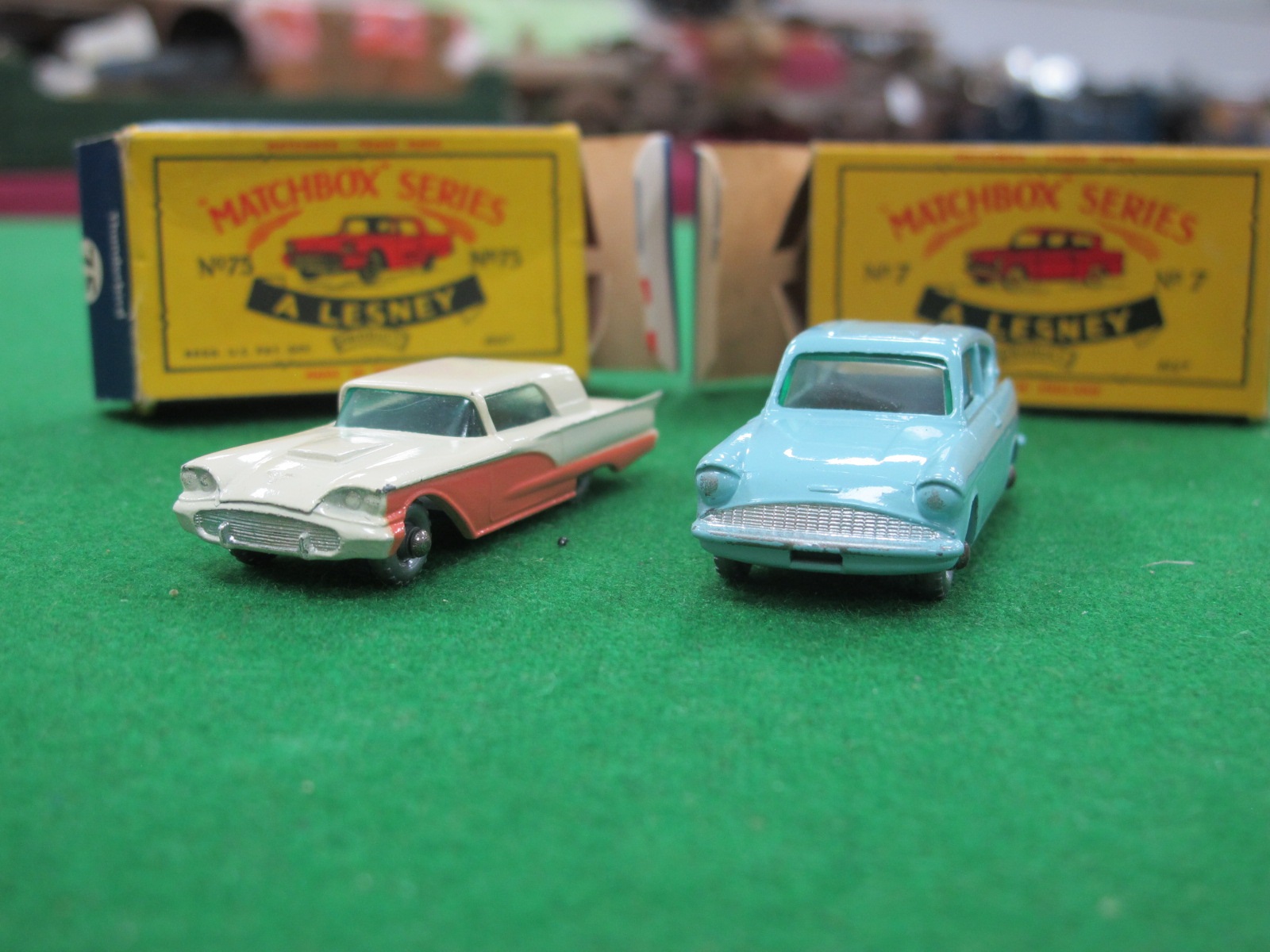 Lot 641 - Two Matchbox Lesney No 75 Ford Thunderbird,