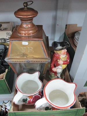 Lot 1022 - A copper lantern marked “VR” with modern...