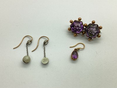 Lot 83 - A Pair of Dainty Edwardian Pearl and Diamond...