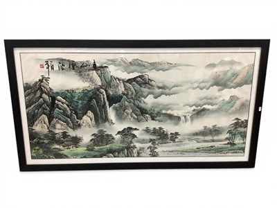Lot 1514 - A large late 20th century Chinese ink and...