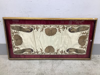 Lot 1018 - An Indian Zardozi embroidery panel, featuring...