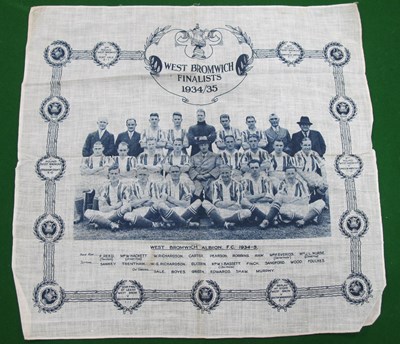 Lot 780 - 1935 West Bromwich Albion Linen Handkerchief,...