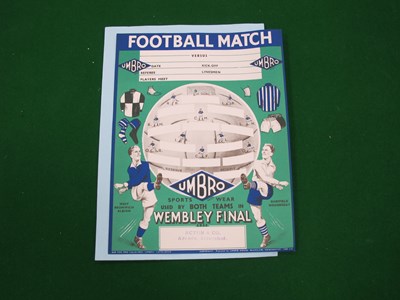 Lot 842 - 1935 F.A. Cup Final Umbro Team Sheet (Blank)...
