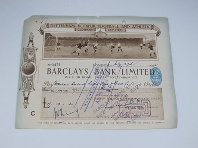 Lot 572 - Tottenham Hotspur Barclays Bank Cheque from...