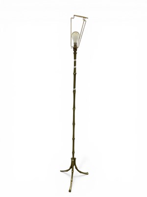 Lot 1597 - Brass Lamp Standard on swept supports.