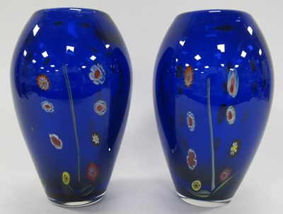 Lot 1183 - A Pair of Vintage Murano Style Cobalt Blue...