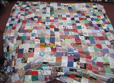 Lot 1356 - Handmade Patchwork Quilt Bedspread, 235cm x...