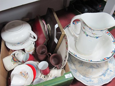 Lot 1038 - BurleighWare Jug and Bowl, chamber pot, XIX...
