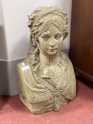 Lot 1519 - A Large Concrete Bust of a Victorian Lady,...