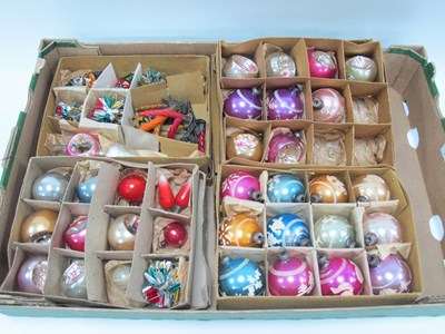 Lot 1408 - Vintage Xmas Baubles and Decorations:- One Box.