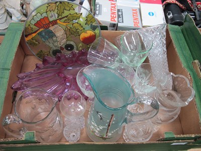 Lot 1099 - Amethyst Glass Dish 44cm wide, drinking...