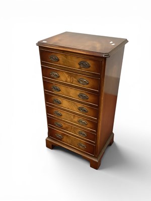 Lot 1598 - Mahogany Music Cabinet with seven hinged...