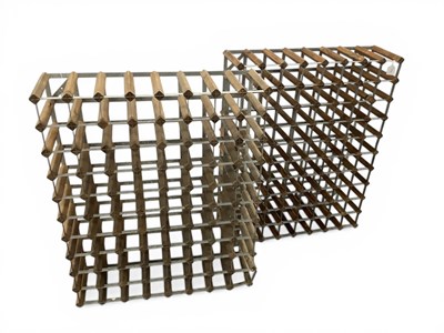Lot 1533 - A Pair of 80 Bottle Wine Racks, 81cm.