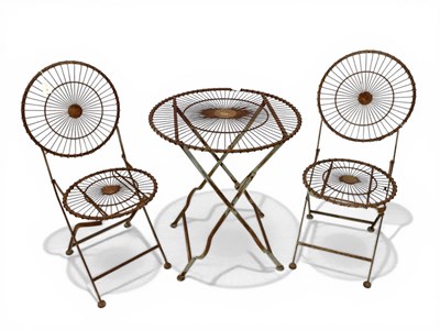 Lot 1557 - Folding Wire Garden Table, together with a...