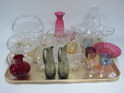 Lot 1223 - Cut Glass Baskets, cut glass bowl, Dartington...