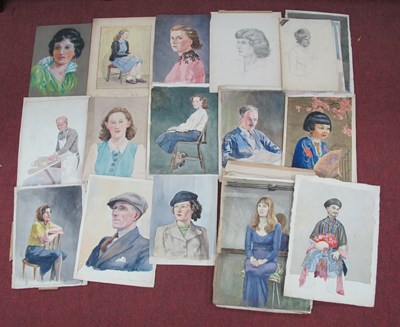 Lot 1470 - Richard A Sidall (Sheffield Artist) Portraits...