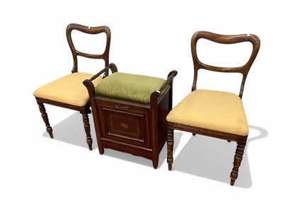 Lot 1548 - A Pair of XIX Century Rosewood Balloon Back...