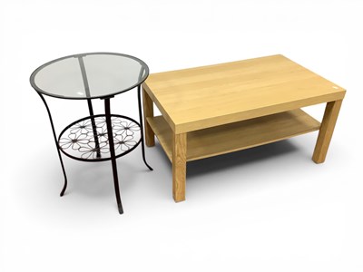 Lot 1554 - Ikea Rectangular Shaped Coffee Table on square...