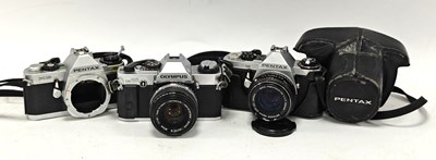 Lot 1393 - Three 35mm SLR Film Cameras to include Olympus...