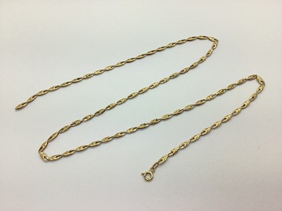 Lot 105 - A Textured Fancy Link Chain, stamped "750", to...