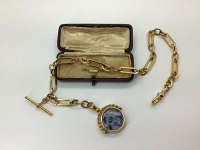 Lot 240 - A Gilt Metal Albert Chain, to single swivel...