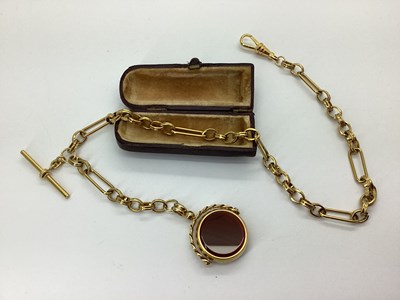 Lot 241 - A Gilt Metal Albert Chain, to single swivel...