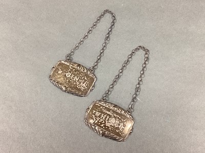 Lot 70 - A Pair of Hallmarked Silver Decanter Labels,...