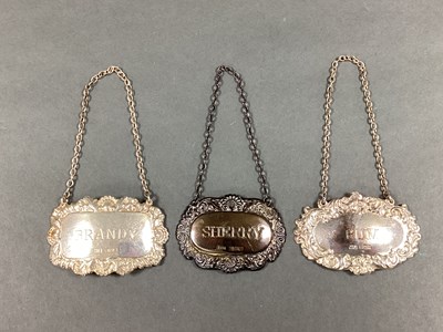 Lot 65 - Three Assorted Hallmarked Silver Decanter...