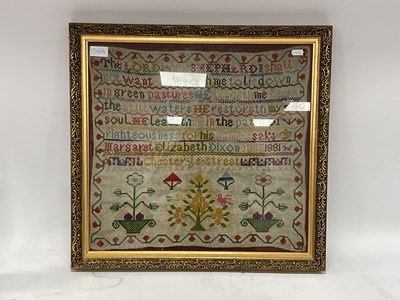 Lot 1516A - XIX Century Sampler by Margaret Elizabeth...