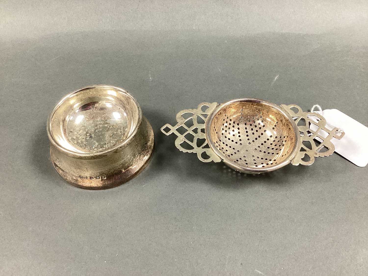 Lot 56 - A Hallmarked Silver Tea Strainer, Marson &...