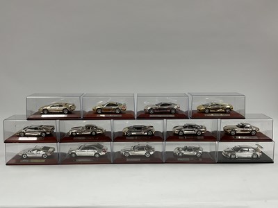 Lot 638 - Fourteen 1:43 scale diecast model 'chrome...