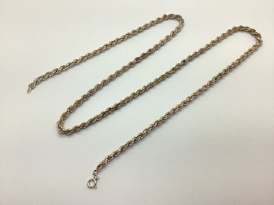 Lot 131 - A Hallmarked Silver Long Ropetwist Chain, of...