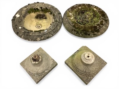 Lot 1520 - Two Garden Urns, of shallow form with lobed...