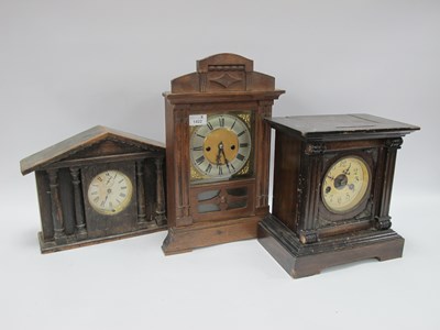 Lot 1422 - Startle Oak Cased Mantle Clock, of...