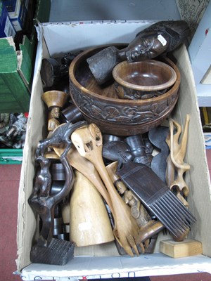 Lot 1079 - African wooden tribal art collection,...